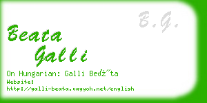 beata galli business card